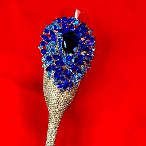 Champagne Flute - Blue/Silver Custom Made
